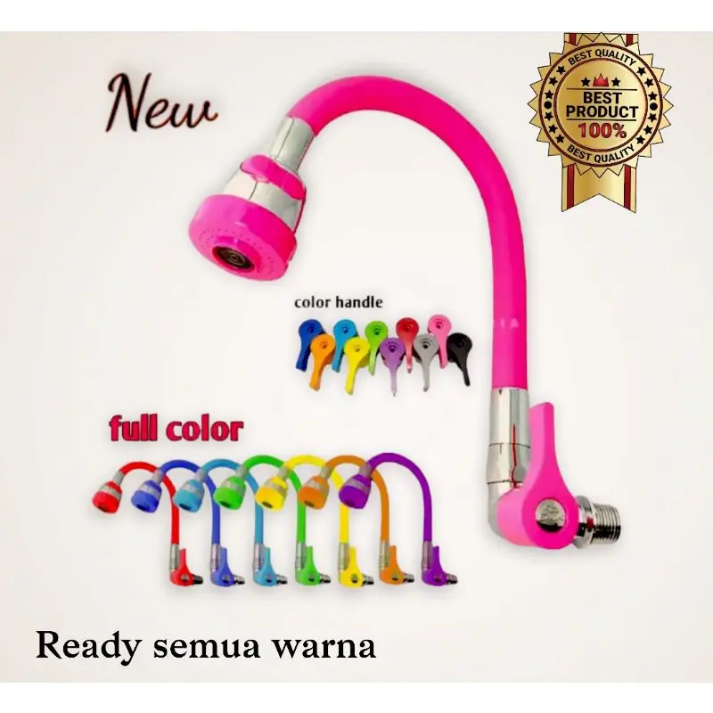 Kran Angsa Fleksibel 1/2 Inch High Quality Fleksibel Warna Warni Handel Warna Keran Cuci Piring Stainless Air Wastafel