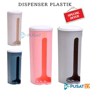 PUSAT17 DISPENSER TEMPAT KANTONG PLASTIK SAMPAH TEMPEL DINDING HOOK / TEMPAT PENYIMPANAN KANTONG PLASTIK DAPUR KRESEK TISU ROLL