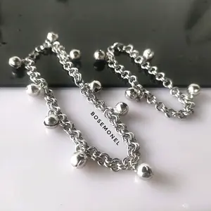 Gelang Rantai Tangan dan Kaki Anti Karat Model Keroncong Rantai Double Bracelets gelang  kaki