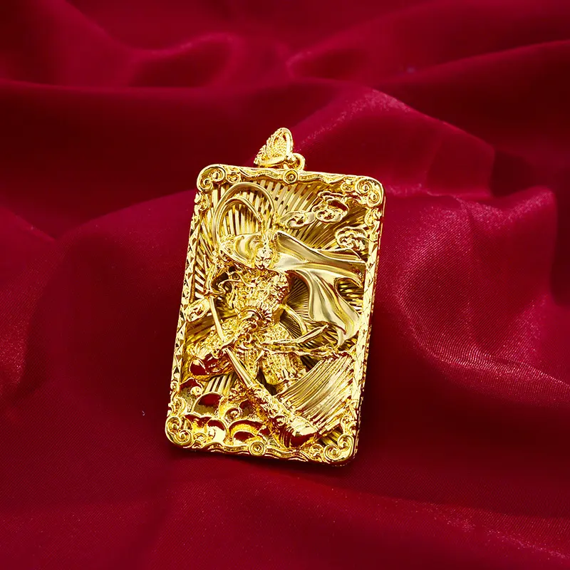 18K Gold Sand Sun Wukong Pendant, Non-Fading Necklace for Men and Women, Stylish and Elegant Jewelry Gift for Any Occasion