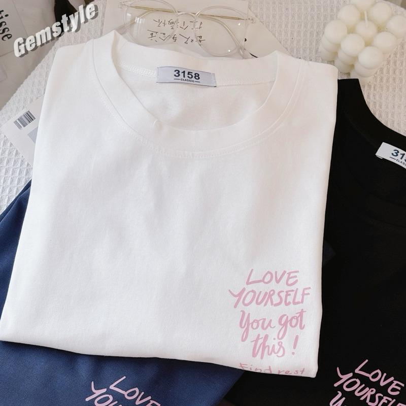 Product Introduction of Áo thun 3158 chất cotton khô thoáng mát, form rộng tay lỡ LOVE YOURSELF freesize < 60kg 3