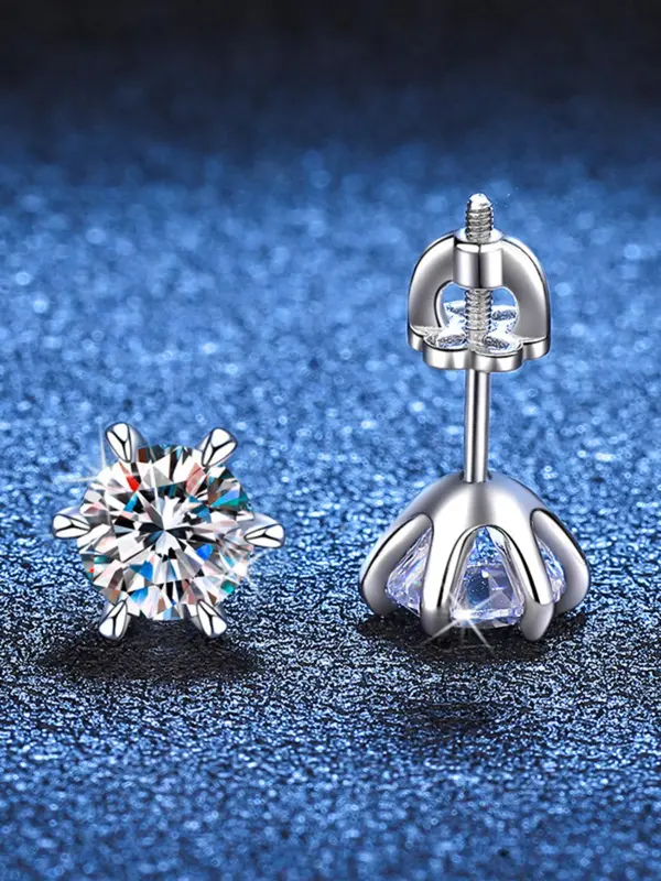 S925 Sterling Silver Artificial Moissanite Earrings, Elegant Accessory for Women & Girls, Trendy All-match & Exquisite Accessory for Birthday Gift 2