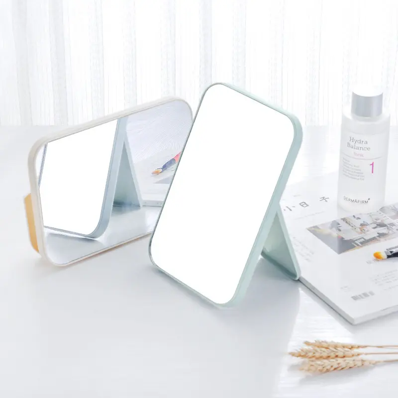 PUSAT17 CERMIN LIPAT PORTABLE PERSEGI / CERMIN KACA RIAS MAKE UP / CERMIN MEJA DUDUK SEGI / KACA CERMIN MAKEUP SERBAGUNA / BEAUTY MIRROR 2