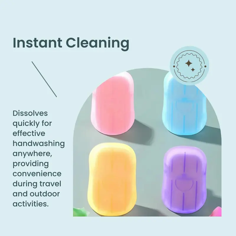 Random Color Disposable Hand Soap Paper, Portable Travel Hand Washing Soap Sheet, Comfort Mini Hand Cleaning Tablet, Outdoor Travel, Camping Accessories, Travel Essentials, Teenage Girl Gifts 1