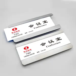 Apan Nama Akrilik Sliding Stainless Tempat Papan Nama Self Adhesive Akrilik Papan Nama Tanda Ruangan Pelunjuk Arah