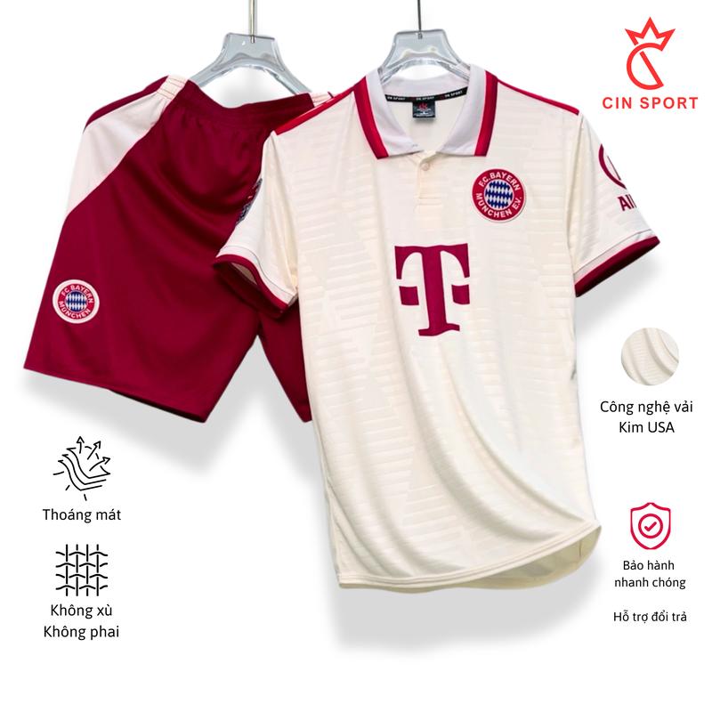 Top QUẦN ÁO BÓNG ĐÁ BAYER KEM CỔ CHỮ V NAM NỮ CHẤT VẢI MÈ KIM CAO CẤP, THOÁNG KHÍ, KHÔNG XÙ, KHÔNG PHAI, MỊN MÁT. CIN SPORT- áo đá banh