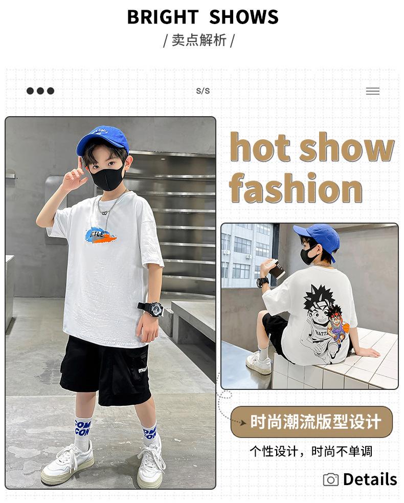 Product Introduction of Boys' Short Sleeve T-Shirt Summer 2025 New Children's Cotton Summer Boys' Trendy Top 3
