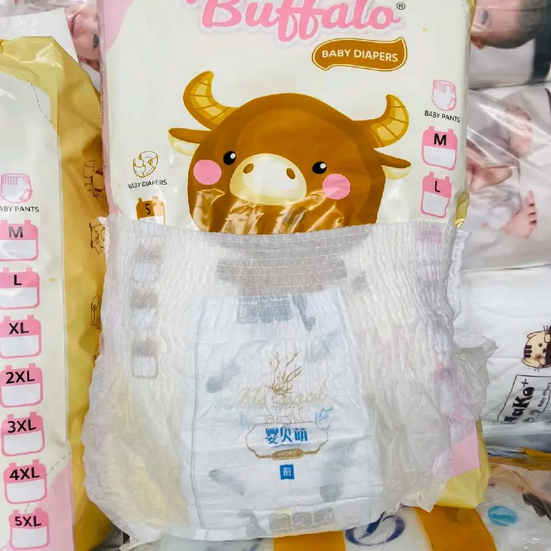 ( Tặng quà) Bỉm TRÂU VÀNG BUFFALO  6xl 7xl 8xl cho bé 20-30-40kg bỉm quần phom to 100 miêng Cho Bé Voi đùi ếch 4