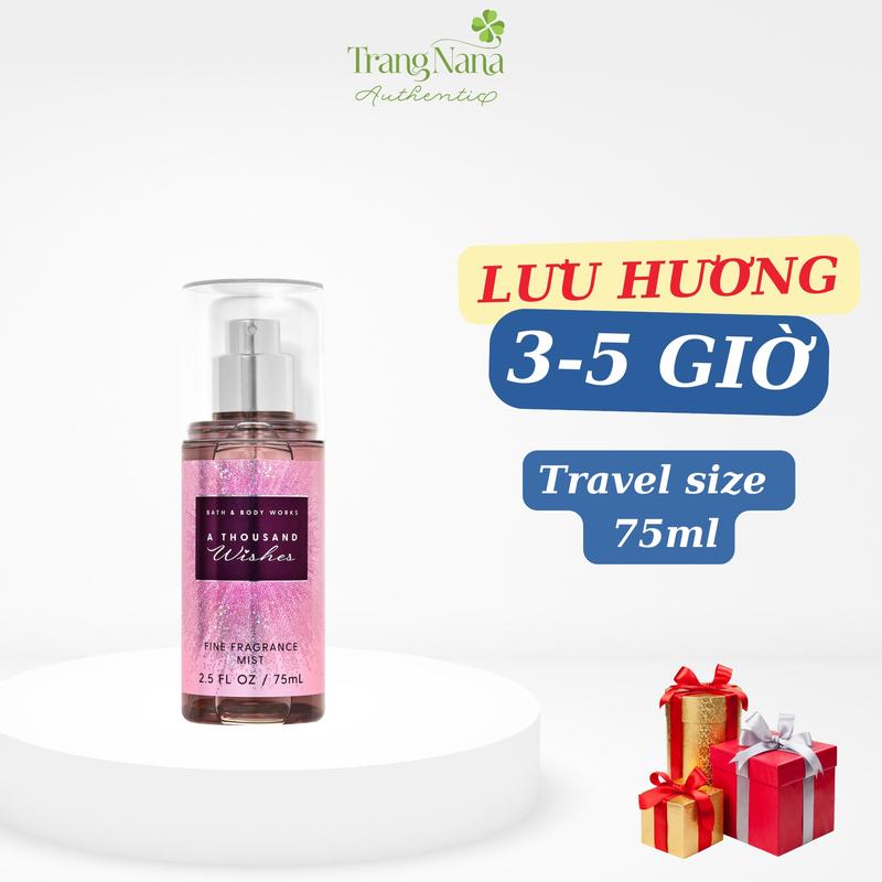 Xịt Thơm Body Mist Hương Nước Hoa Nữ Khử Mùi Cơ Thể Toàn Thân Bath Body Works 75ml - A THOUSAND WISHES Cosmetic Perfume