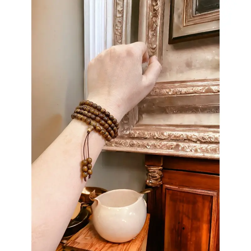 Vòng Tay Trầm Hương Ngũ Bảo Trợ Mệnh,Chuỗi Tràng 108 Hạt Trầm Tốc Mix Charm Đá Omani Theo Mệnh,Size hạt 6-8mm 3