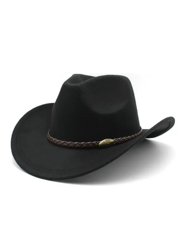 Unisex's Cowboy Hat, Fashionable Wide Brim Hat for Outdoor Activities, Casual Trendy Hat for Men & Women, Fashion Accessories for Daily Wear 4