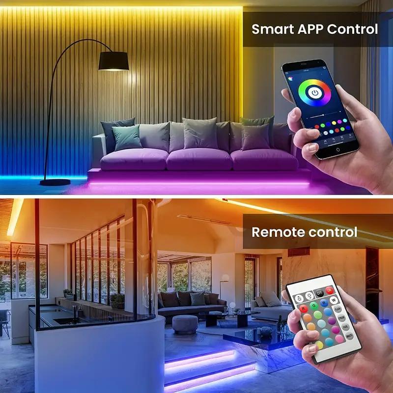Product Introduction of USB Powered LED Light Strip, 1 Count RGB Color Changing LED Light Strip with 24 Keys Remote Control, Smart APP Control Music Synchronized Color Backlight 19