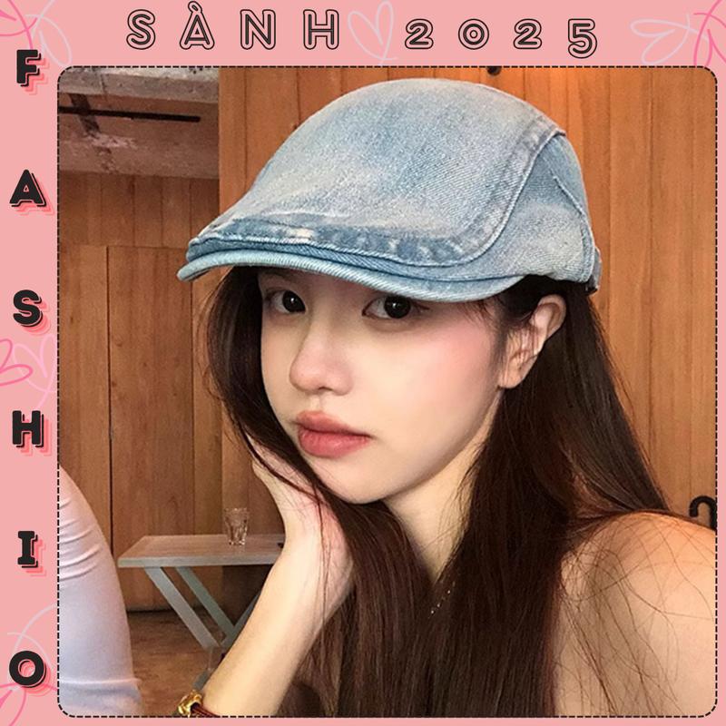 Mũ Beret Jean Mỏ Vịt Lưỡi Trai Chất Demin Cao Cấp Thời Trang Unisex Nam Nữ Sanhfashion