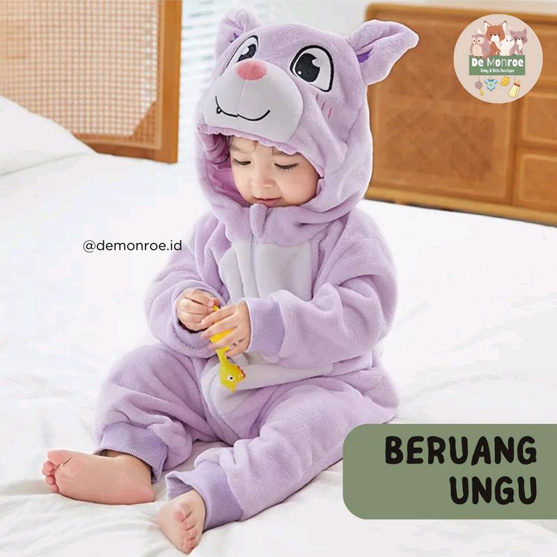 Size 100 ( 18-24 Bulan ) GROSIR MURAH De Monroe Baju Bayi dan Anak Baju Tidur Kostum Bayi Binatang Jumper Animal Romper Onesie Cewek Cowok Harimau dll Kids 4