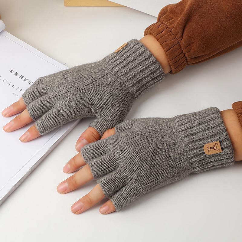 Product Introduction of Knitted Thick Thermal Half Finger Gloves Women Men Winter Outdoor Driving Fingerless Glove Touchscreen Mittens 10
