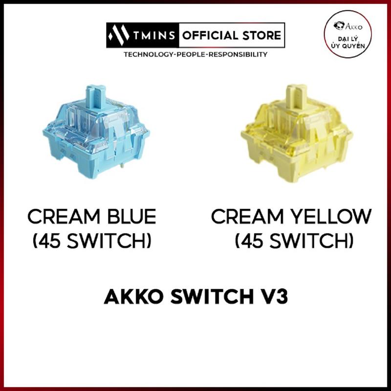   SỐC  Bộ công tắc AKKO Switch v3 Cream Blue   Cream Yellow  45 switch  - Hàng chính hãng 