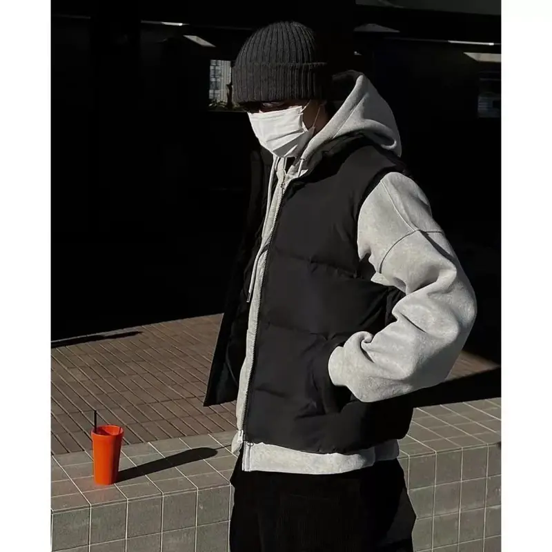 Áo phao gile nam nữ có túi sườn form boxy ZUTEE, Áo khoác phao cổ cao Menswear 1