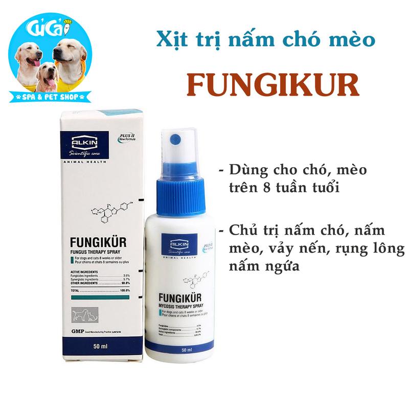  Xịt nấm ngứa cho chó mèo FUNGIKUR  lọ 50ml  