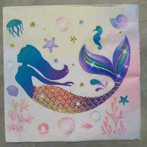 274. Tisu decoupage / tisu pesta 33x33cm motif putri duyung mermaid