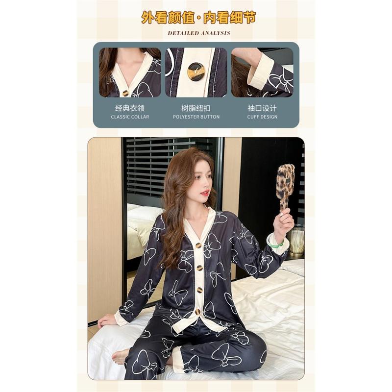 MELAR Piyama Jumbo Piyama Wanita Lengan Panjang Celana Panjang 4XL-6XL XXXXXXL Pajamas Elegan 7
