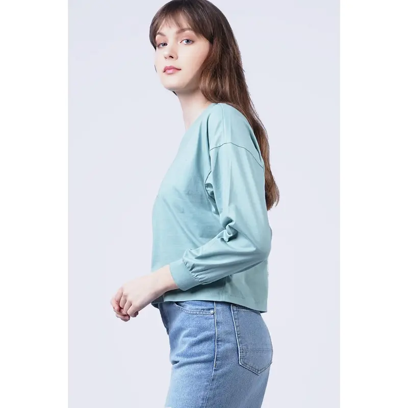 Logo Jeans Kaos Wanita Airy Light Green 14779L4LN 1