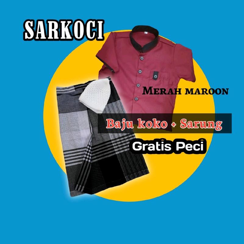 Sarkoci, Baju koko Bayi, untuk usia 0-6, 6-12 bulan, 1 -2 tahun, Bahan Kain Toyobo Import, Sarung Asli Wadimor 3