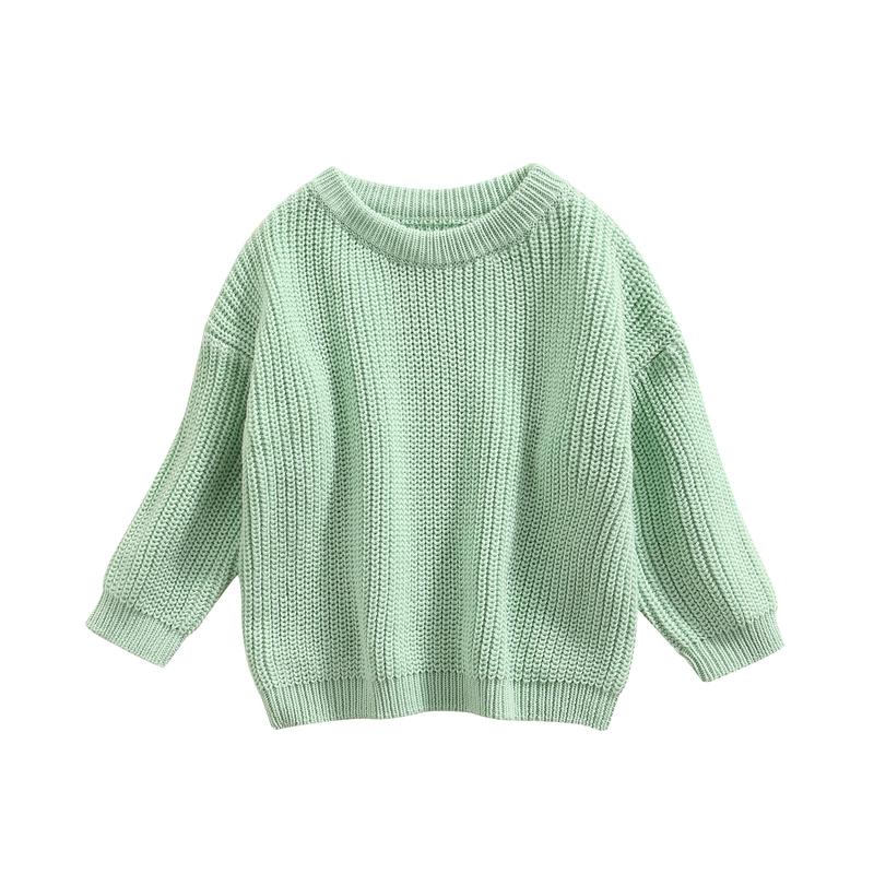 Product Introduction of Toddler Baby Round Neck Sweaters, Winter Warm Long Sleeve Candy Color Knit Pullovers 40