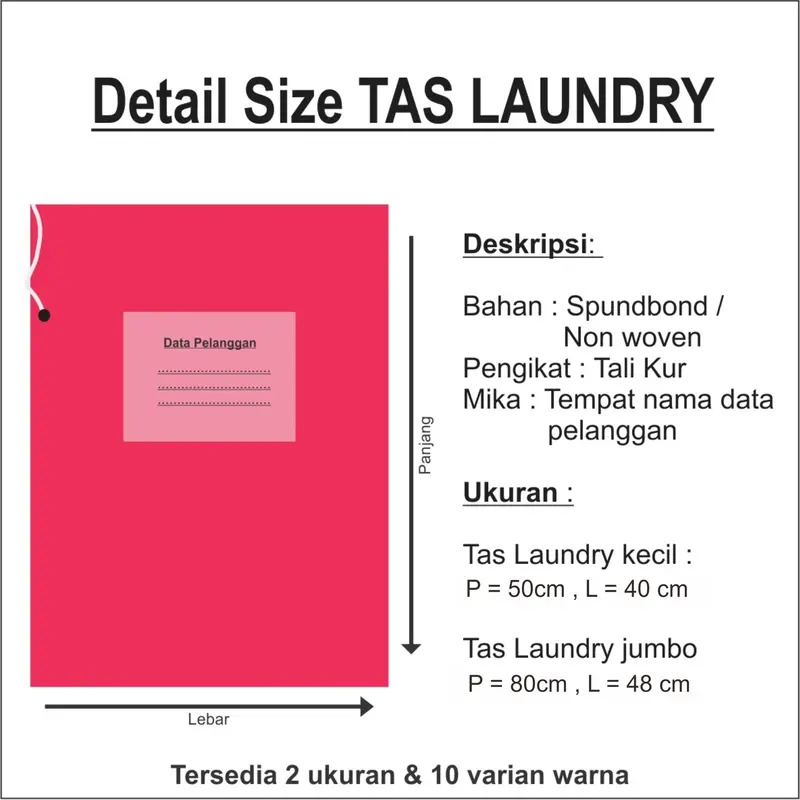 Tas Laundry Jumbo bahan Non Wooven Tebal & Tahan Lama Pakaian 8