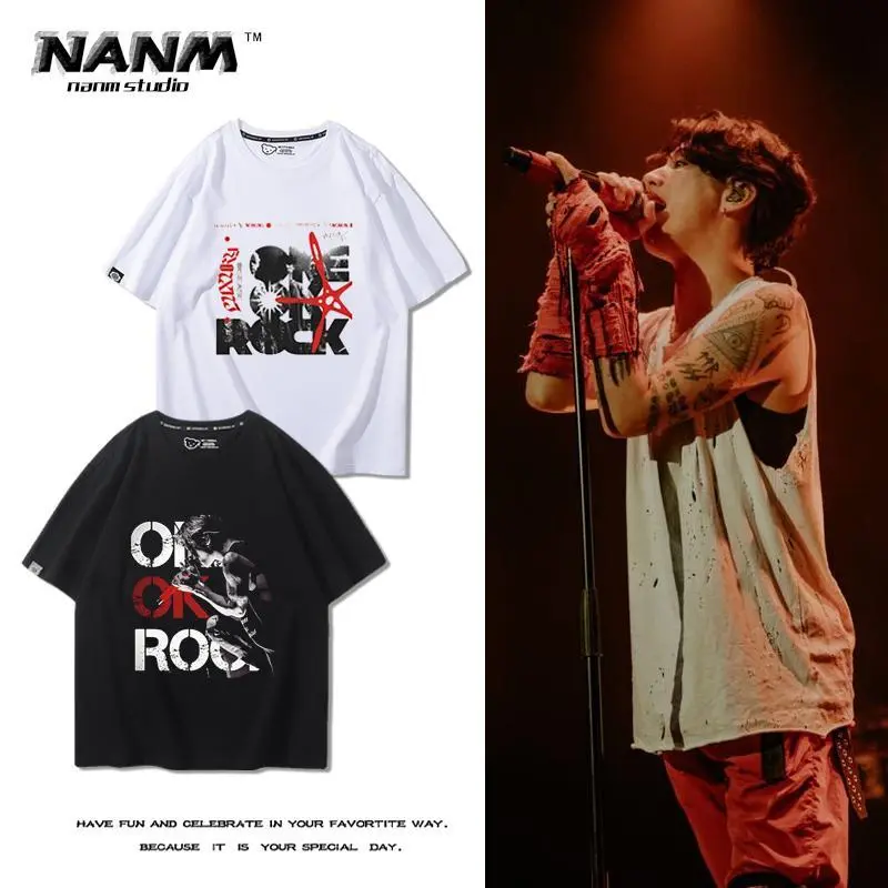 Áo Thun Rock Band One Ok Phong Cách Nhật Bản, Ngoại Cỡ, ngắn Tay, Dành Cho Nam Và Nữ