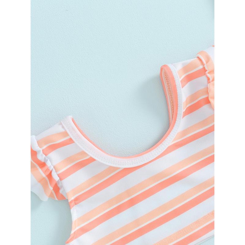 Toddler Girls Three Piece Swimsuits Fly Sleeve Bikini Set Beachwear Summer Bathing Suits,Cute,Soft,Comfortable,Fitted,High-quality,Fashion,Elastic,Daily Wear,6-24 Months,2-3 Years 8