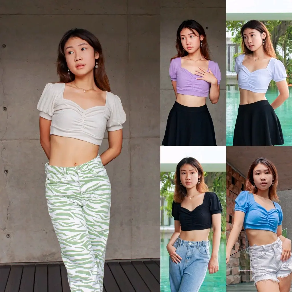 Lexy Fashion - Nayeon Crop Top Atasan Korea Sexy Vintage Wanita Murah Cotton Striped Baju Pendek Stretch