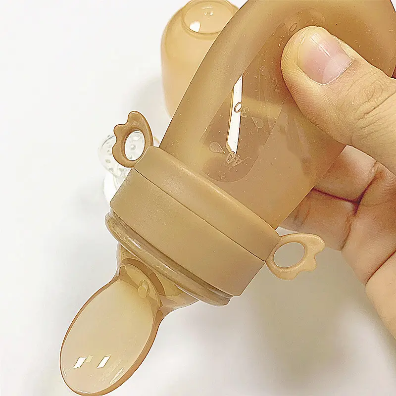 Penyumpan Botol Sudu Bayi, Sudu Silikon Penitis, untuk Memberi Makan Ubat, Sesuai untuk Kanak-kanak dan Kanak-kanak Kecil, Peralatan Kutleri, Barangan Bayi