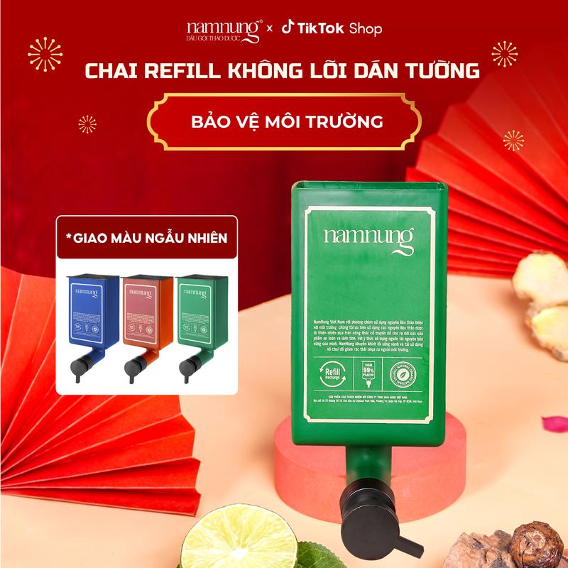 [Giao Màu Ngẫu Nhiên] Chai Dán tường Nam Nung (Không Lõi) nhựa nguyên sinh bảo vệ môi trường, tiết kiệm chi phí FREESHIP (màu xanh dương, xanh lá, màu nâu) Chăm sóc tóc Dưỡng tóc Nữ