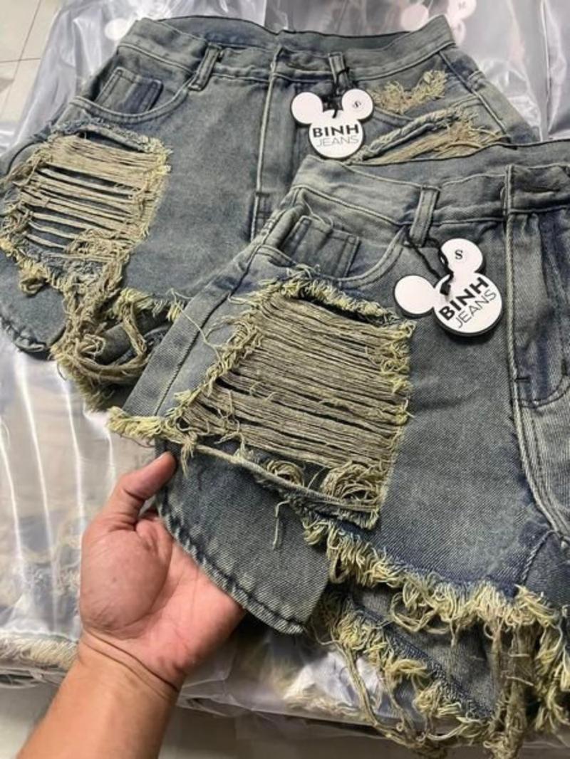 Product Introduction of Quần đùi jean nữ lai tua rua, quần đùi bò nữ rách was màu cá tính S17 8