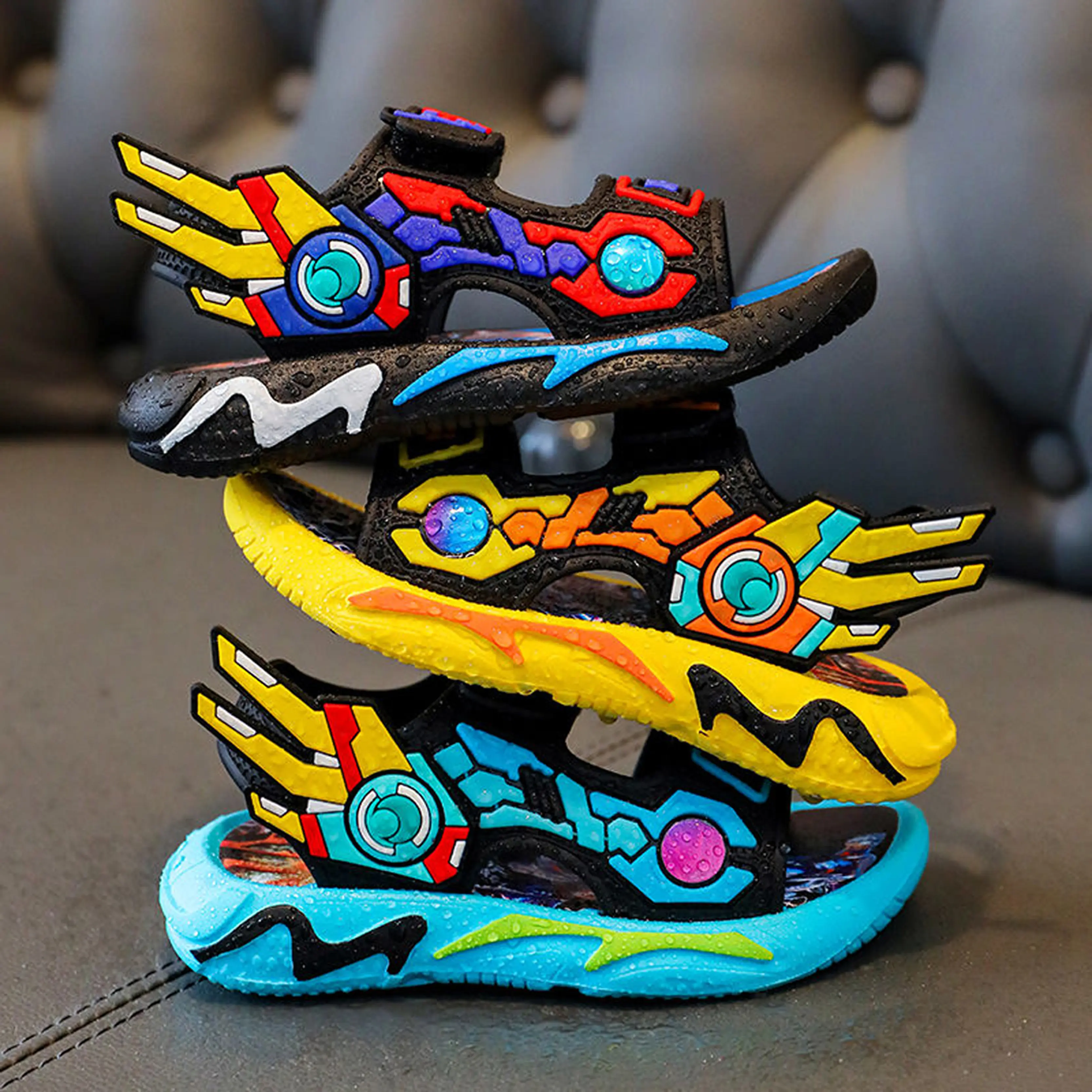 PROMO 5.5 IMPORT Kakimanis B119 Sandal Robot Kekinian Anak Fashion Sendal Gunung Anak Cowok Lucu Bahan Karet Laki Laki Jelly Anti Slip Anti Licin Casual Umur 2-11 Tahun Terbaru