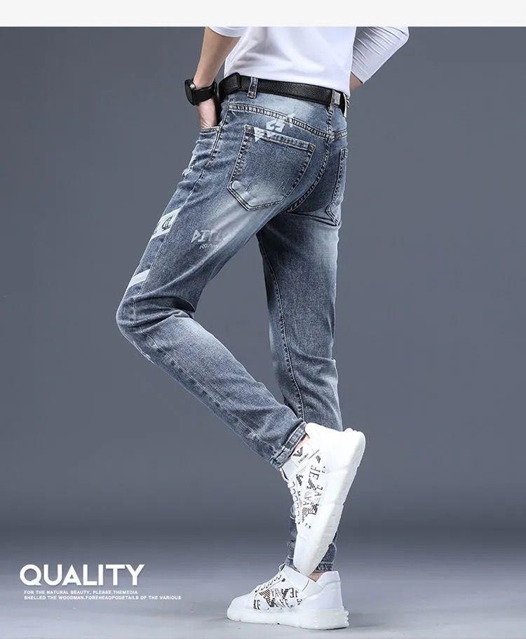 Product Introduction of Quần Dài Denim, Thời Trang Cao Cấp Của Nam Giới, In Hình Kim Cương Giả, Mỏng Vừa Vặn, Mỏng Vừa Vặn, Hàng Mới Về Thu Đông, Quần Dễ Phối Đồ Cho Nam Giới 10