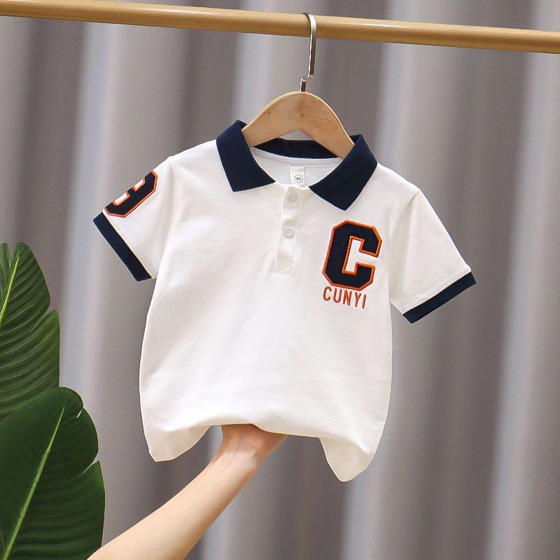 Quần Áo Trẻ Em Cotton Nguyên Chất, Áo Polo Bé Trai, Áo Thun ngắn Tay Cho Trẻ Em, Thiết Kế Hoạt Hình Cho Bé, Trang Phục Mùa Hè, Cổ Áo bẻ xuống, Áo Tay Lửng Hợp Xu hướng, Năm 2025 5