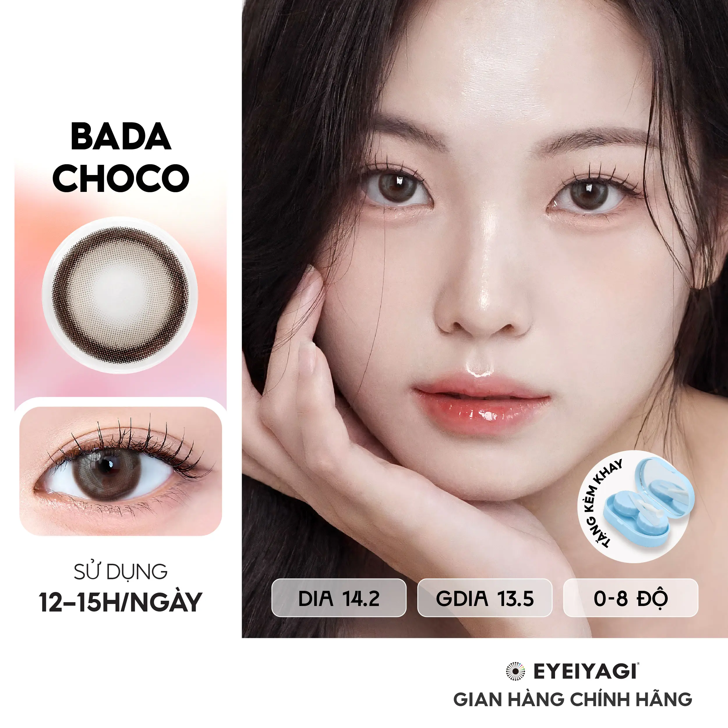 BADA CHOCO - Lens Hàn Quốc EYEIYAGI nâu gỗ trầm ấm