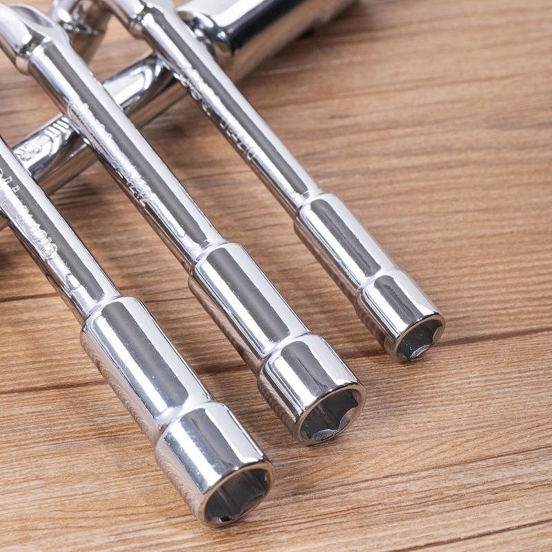 Product Introduction of Deli 8 10 12 13 14mm CRV Steel L Type Socket Spanner L Wrench 6 Point Hand Tools Automotive Mechanical Tool 13