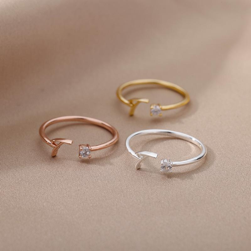 Product Introduction of Delicate Initials Letter Rings For Women Stainless Steel Letter Finger Adjustable A-Z Name Ring Boho Aesthetic Jewelry skynani couple ring anxiety heart ring proposal Punk Snake and Spider Rings Set 0