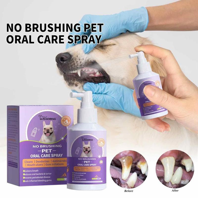 Product Introduction of 50ml Dog Mouth Fresh Spray Odor Eliminating Natural Ingredients Puppies Breath Spray Pets Oral Care Cats Deodorant Pets Supplies 1