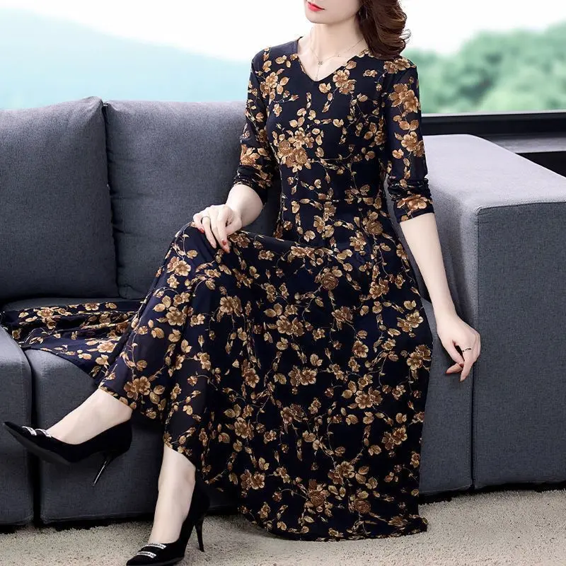 Váy Gợi Cảm Cho Nữ, Váy Nữ Cao Cấp, Cỡ Lớn, 50-60 Tuổi, Thời Trang Cao Cấp Cho Mẹ