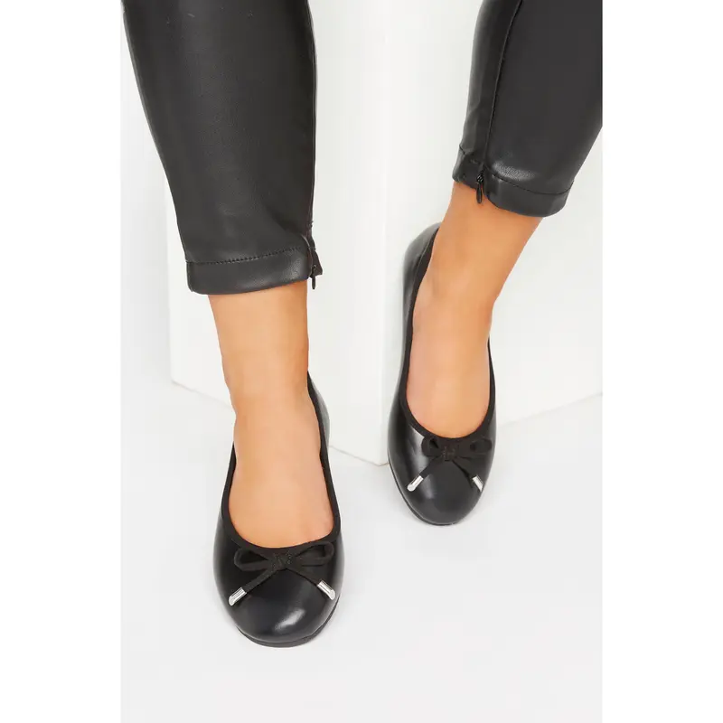 Black Ballerina Pumps In Wide E Fit & Extra Wide EEE Fit 0