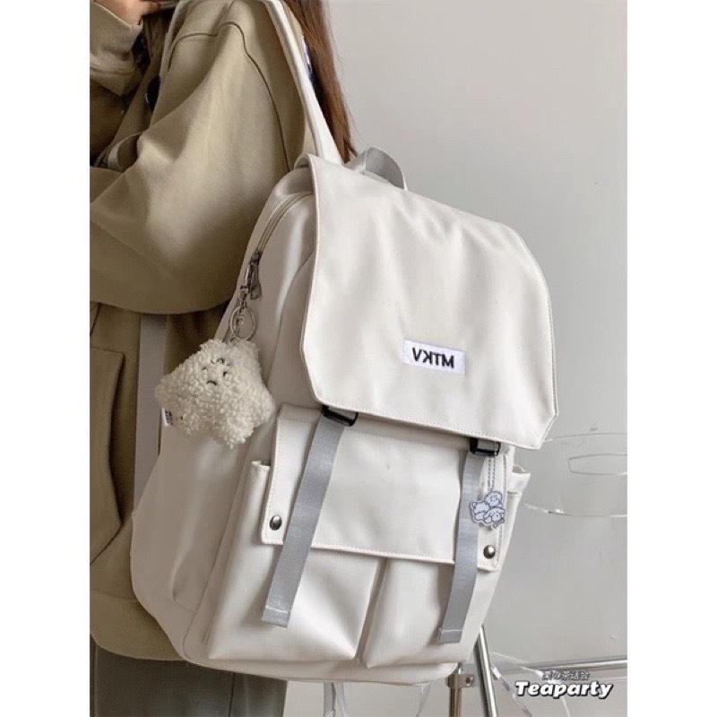 Balo đi học Hàn Quốc nắp gập MTKV basic xinh xắn Đeo Vai Backpack