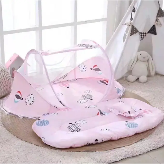 KELAMBU BAYI KASUR BAYI MUSIC BANTAL TEMPAT TIDUR BAYI KELAMBU TIDUR BAYI 3 IN 1 Perlengkapan Nyamuk 0