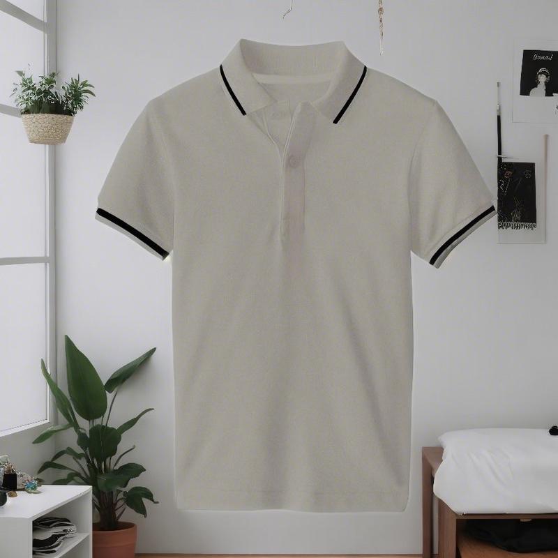 COMBO 3 Áo Polo Nam Viền BE/LAM/XÁM TRẮNG Vải Thun Cá Sấu Cao Cấp HABILL - Ngắn Tay Shirt có Cổ Menswear Nhung 2