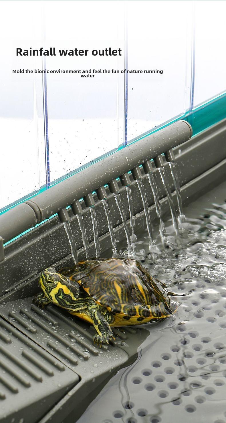 Product Introduction of Turtle Special Cylinder Extra Large Tortoise Feeding Household Water and Land Brazilian Turtle Cylinder Villa Landscape Change Water Ecological Feeding Box 9