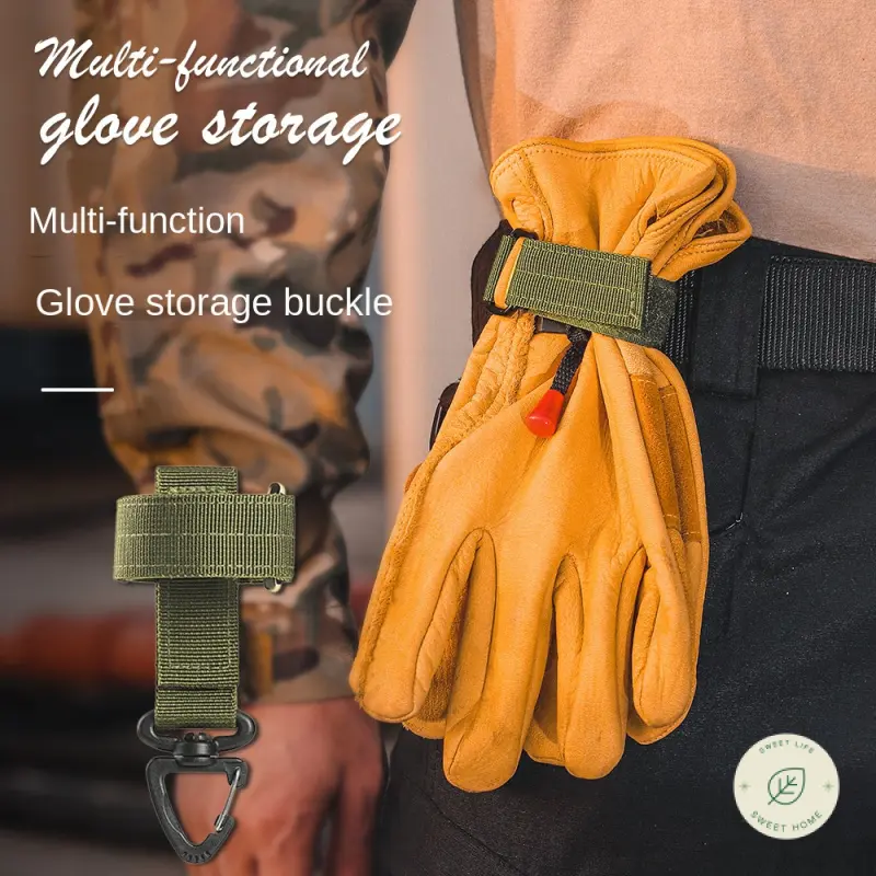 Gloves Hanging Buckle Rope Storage Buckle Military Fans Tactical Nylon Climbing Button Carabiner Multi-Purpose Outdoor Gloves Storage Cable Tie