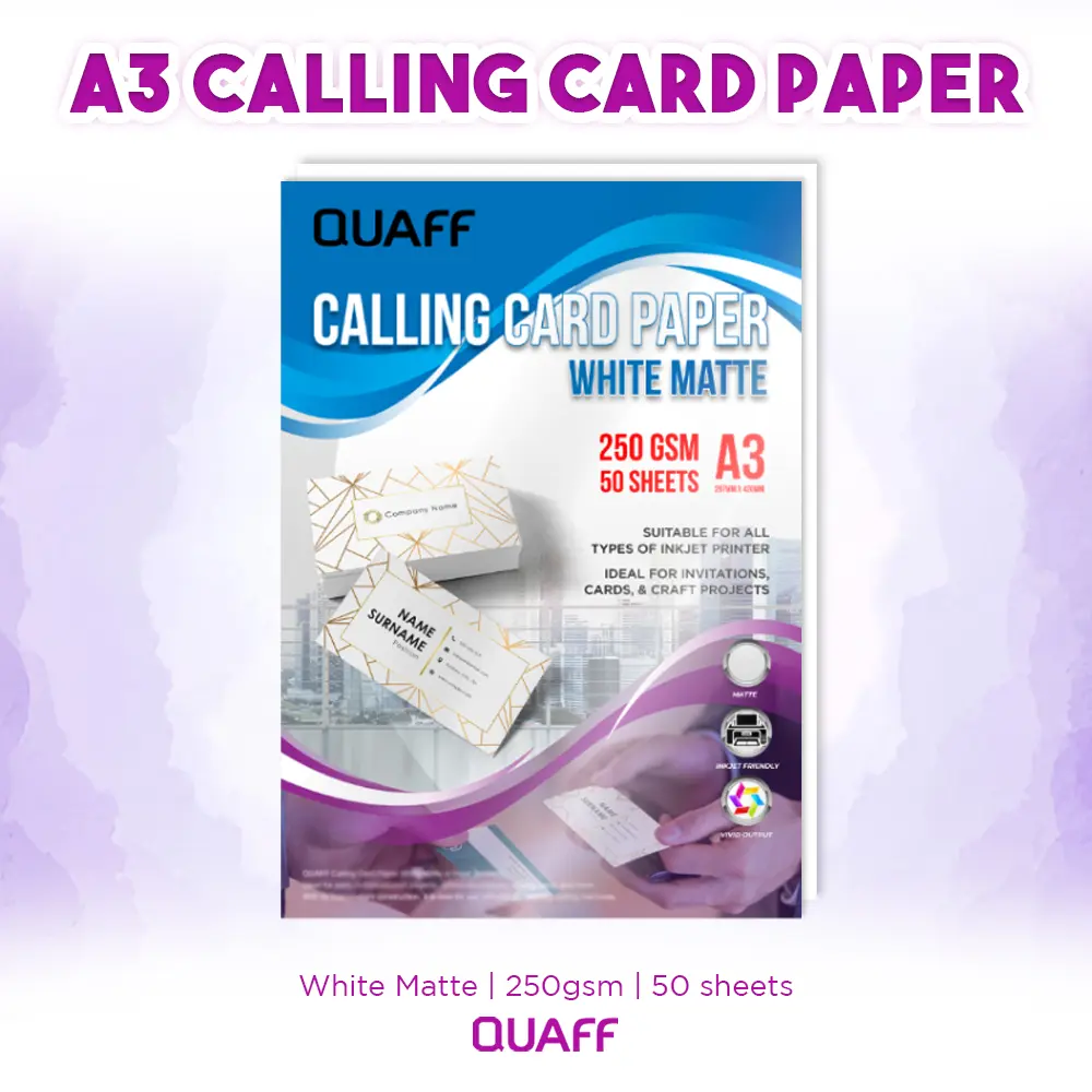 Quaff Calling Card Paper White Matte 250/300gsm A3 (50sheets/Pack) (297 ...