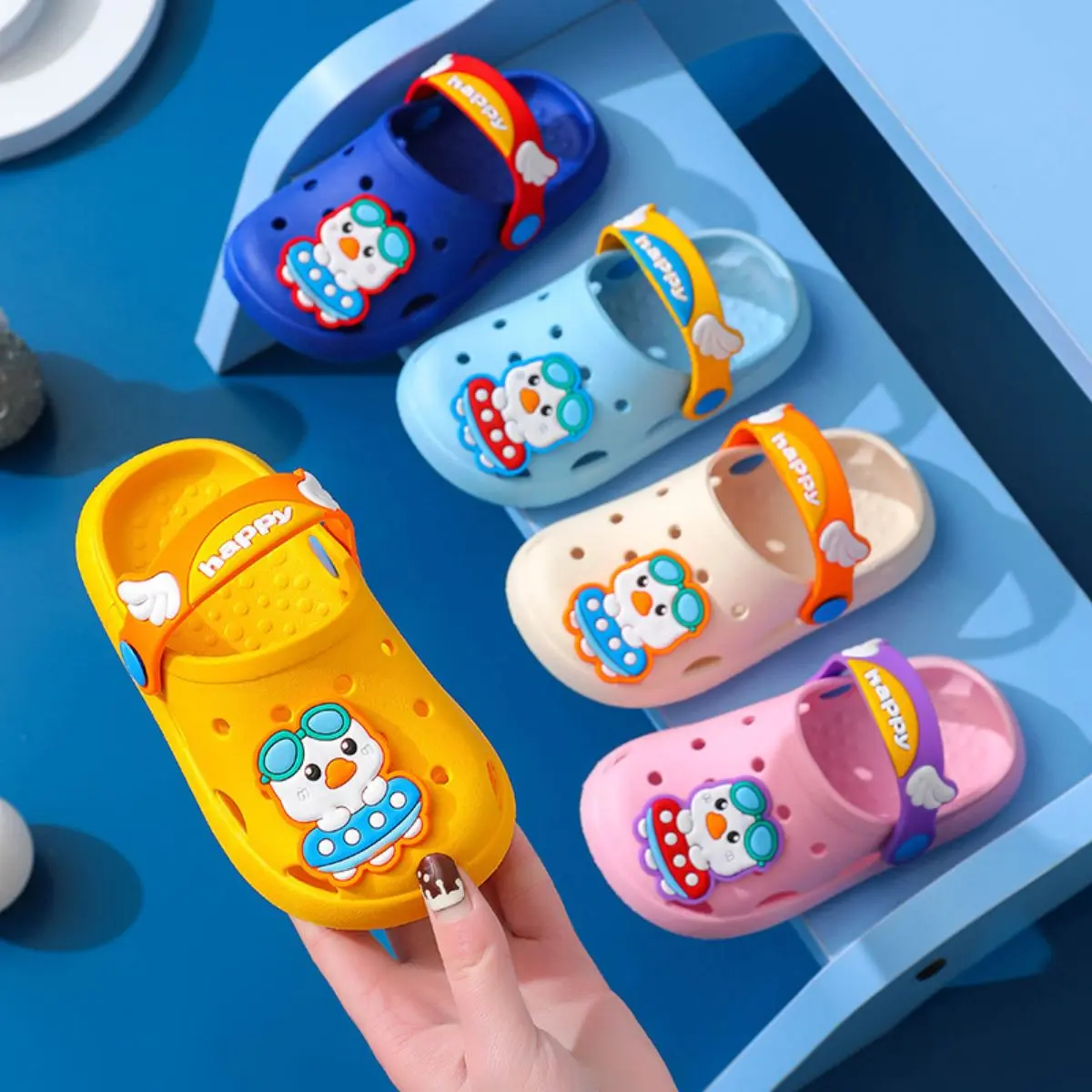 Sandal anak HAPPY BIRD import Perempuan Laki2 PVC eva karet nyaman dan empuk Sandal Musim panas